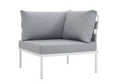 Image for White Gray Harmony Outdoor Patio Aluminum Corner Sofa