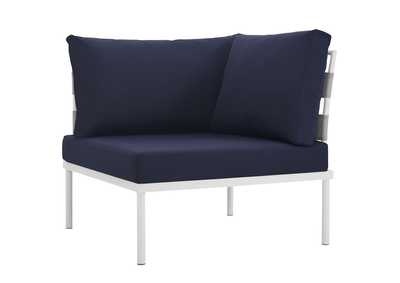 Image for Harmony White Navy Outdoor Patio Aluminum Corner Sofa