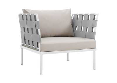 Image for White Beige Harmony Outdoor Patio Aluminum Armchair