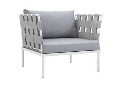 Image for White Gray Harmony Outdoor Patio Aluminum Armchair