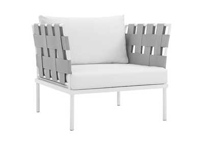 Image for White White Harmony Outdoor Patio Aluminum Armchair