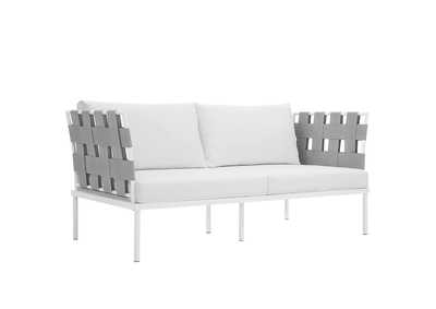 Image for White White Harmony Outdoor Patio Aluminum Loveseat