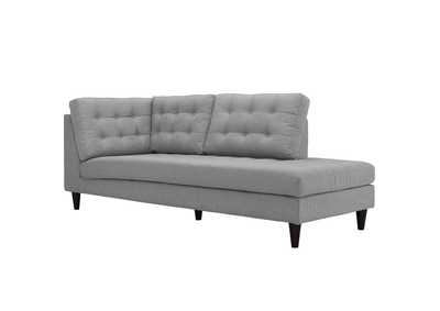 Image for Empress Light Gray Upholstered Fabric Right Facing Bumper