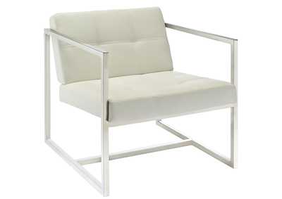 Image for White Hover Upholstered Vinyl Lounge Chair