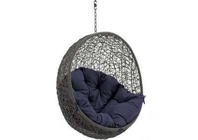 Image for Gray Navy Hide Outdoor Patio Swing Chair Without Stand