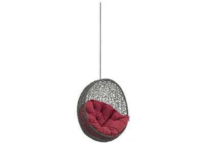 Image for Gray Red Hide Outdoor Patio Swing Chair Without Stand