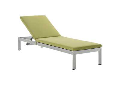 Image for Shore Silver Peridot Outdoor Patio Aluminum Chaise with Cushions