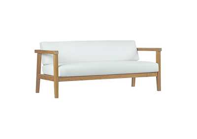 Image for Natural White Bayport Outdoor Patio Teak Sofa