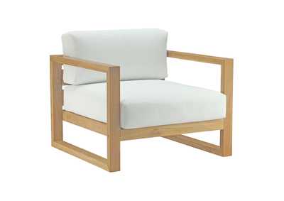 Image for Natural White Upland Outdoor Patio Teak Armchair