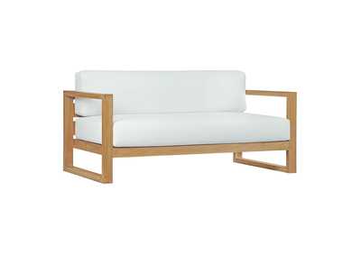Image for Natural White Upland Outdoor Patio Teak Sofa