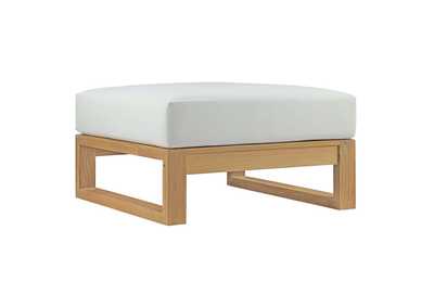 Image for Natural White Upland Outdoor Patio Teak Ottoman