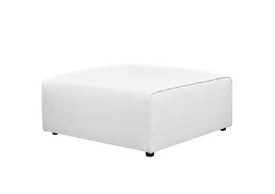Image for White Mingle Fabric Ottoman