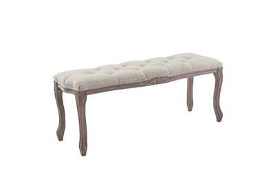 Image for Beige Regal Vintage French Upholstered Fabric Bench