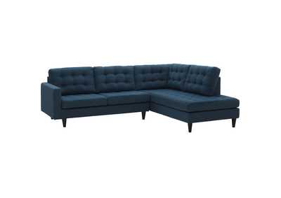 Image for Azure Empress 2 Piece Upholstered Fabric Right Facing Bumper Sectional
