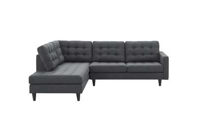 Image for Gray Empress 2 Piece Upholstered Fabric Left Facing Bumper Sectional