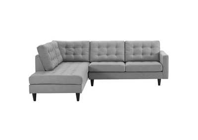 Image for Light Gray Empress 2 Piece Upholstered Fabric Left Facing Bumper Sectional
