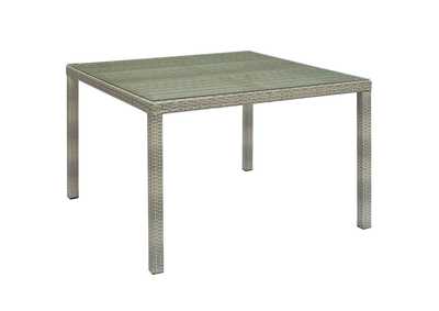 Image for Light Gray Conduit 47" Square Outdoor Patio Wicker Rattan Table