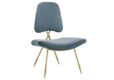 Image for Sea Blue Ponder Performance Velvet Lounge Chair