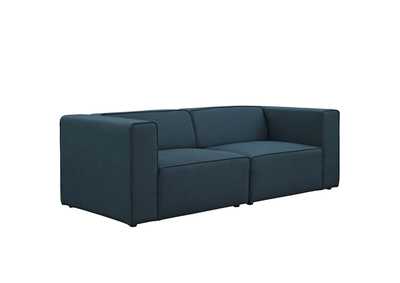 Image for Blue Mingle 2 Piece Upholstered Fabric Sectional Sofa Set