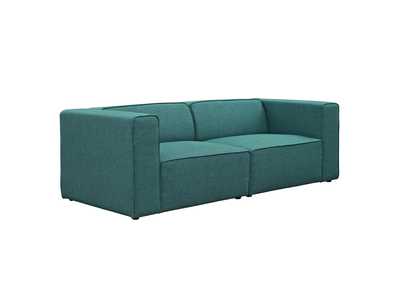 Image for Teal Mingle 2 Piece Upholstered Fabric Sectional Sofa Set