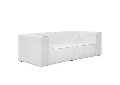 Image for White Mingle 2 Piece Upholstered Fabric Sectional Sofa Set
