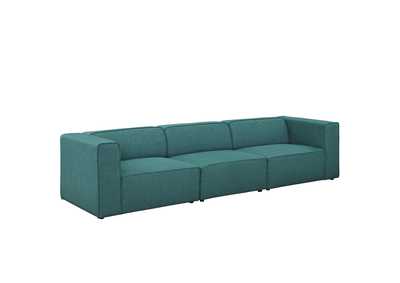Image for Teal Mingle 3 Piece Upholstered Fabric Sectional Sofa Set