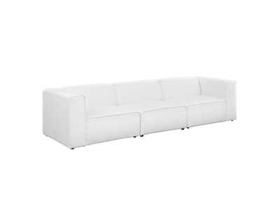 Image for White Mingle 3 Piece Upholstered Fabric Sectional Sofa Set