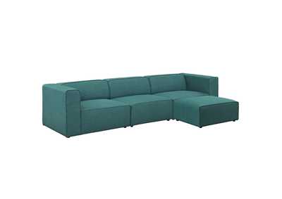 Image for Teal Mingle 4 Piece Upholstered Fabric Sectional Sofa Set