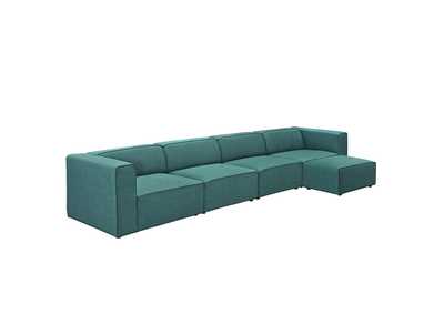 Image for Teal Mingle 5 Piece Upholstered Fabric Sectional Sofa Set