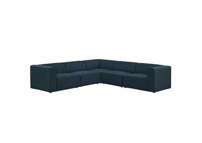 Image for Blue Mingle 5 Piece Upholstered Fabric Sectional Sofa Set