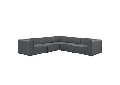 Image for Gray Mingle 5 Piece Upholstered Fabric Sectional Sofa Set