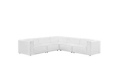 Image for White Mingle 5 Piece Upholstered Fabric Sectional Sofa Set