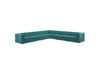 Image for Teal Mingle 7 Piece Upholstered Fabric Sectional Sofa Set