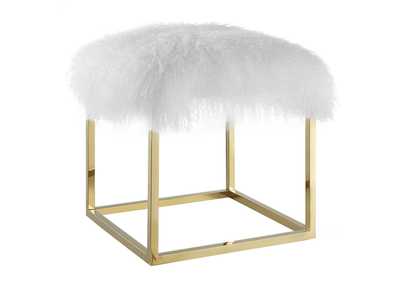 Image for Gold White Anticipate Ottoman
