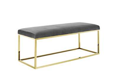 Image for Gold Gray Anticipate Fabric Bench