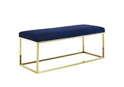 Image for Gold Navy Anticipate Fabric Bench