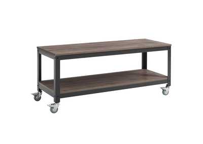 Gray Walnut Vivify Tiered Serving or TV Stand