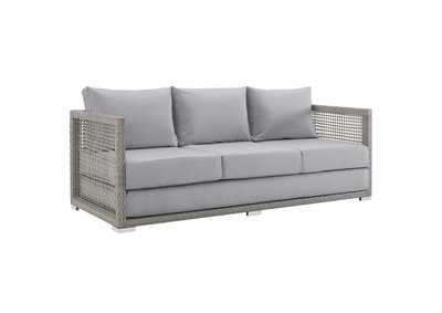 Image for Gray Gray Aura Outdoor Patio Wicker Rattan Sofa