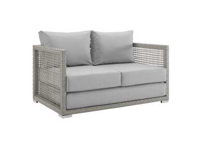 Image for Gray Gray Aura Outdoor Patio Wicker Rattan Loveseat