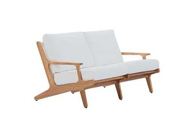 Image for Natural White Saratoga Outdoor Patio Teak Loveseat