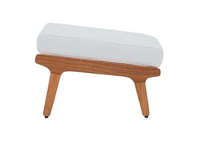 Image for Natural White Saratoga Outdoor Patio Teak Ottoman
