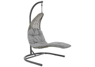 Image for Light Gray Gray Landscape Hanging Chaise Lounge Outdoor Patio Swing Chair