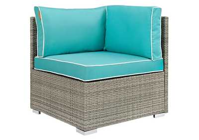 Image for Light Gray Turquoise Repose Outdoor Patio Corner