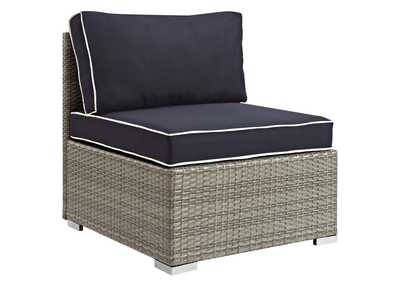 Image for Repose Light Gray Navy Outdoor Patio Armless Chair