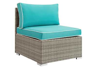 Image for Repose Light Gray Turquoise Outdoor Patio Armless Chair