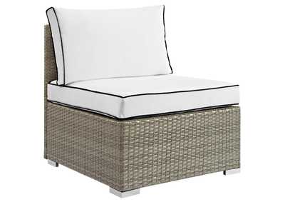 Image for Repose Light Gray White Outdoor Patio Armless Chair