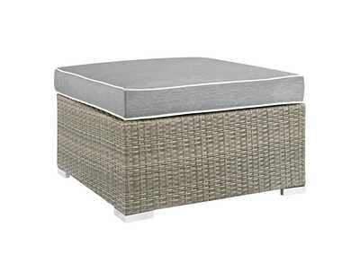 Image for Light Gray Gray Repose Outdoor Patio Upholstered Fabric Ottoman