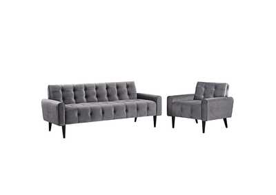 Image for Gray Delve Living Room Set Performance Velvet [Set of 2]