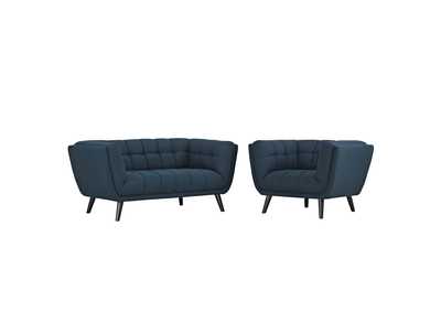 Image for Blue Bestow 2 Piece Upholstered Fabric Loveseat and Armchair Set