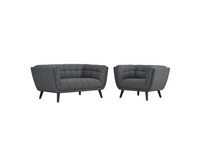 Image for Gray Bestow 2 Piece Upholstered Fabric Loveseat and Armchair Set